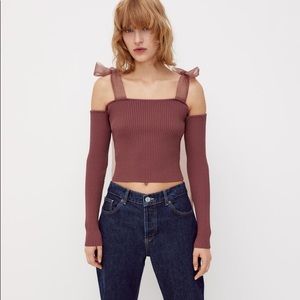 NWT Zara combination strap knit top